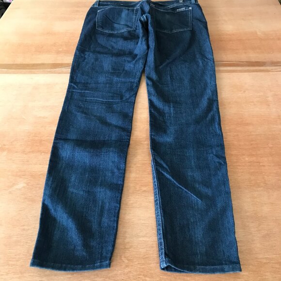 7 For All Mankind The Skinny Jeans Women 32 Blue Mid Rise Dark Wash Stretch - Picture 2 of 13